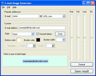 E-Mail Image Generator software