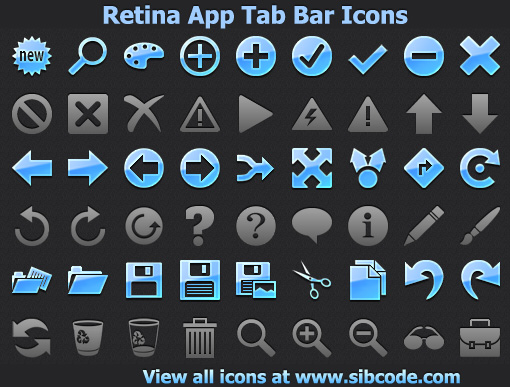 Retina App Tab Bar Icons screenshot