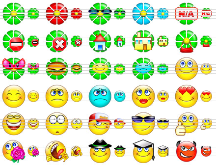 An extensive set of emoticons for application and website developers